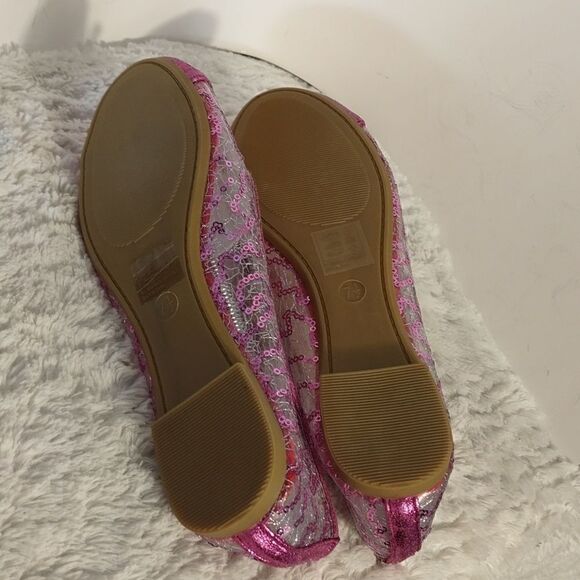 Karyn's Pink Clear Sequined Flats - Picture 4 of 8